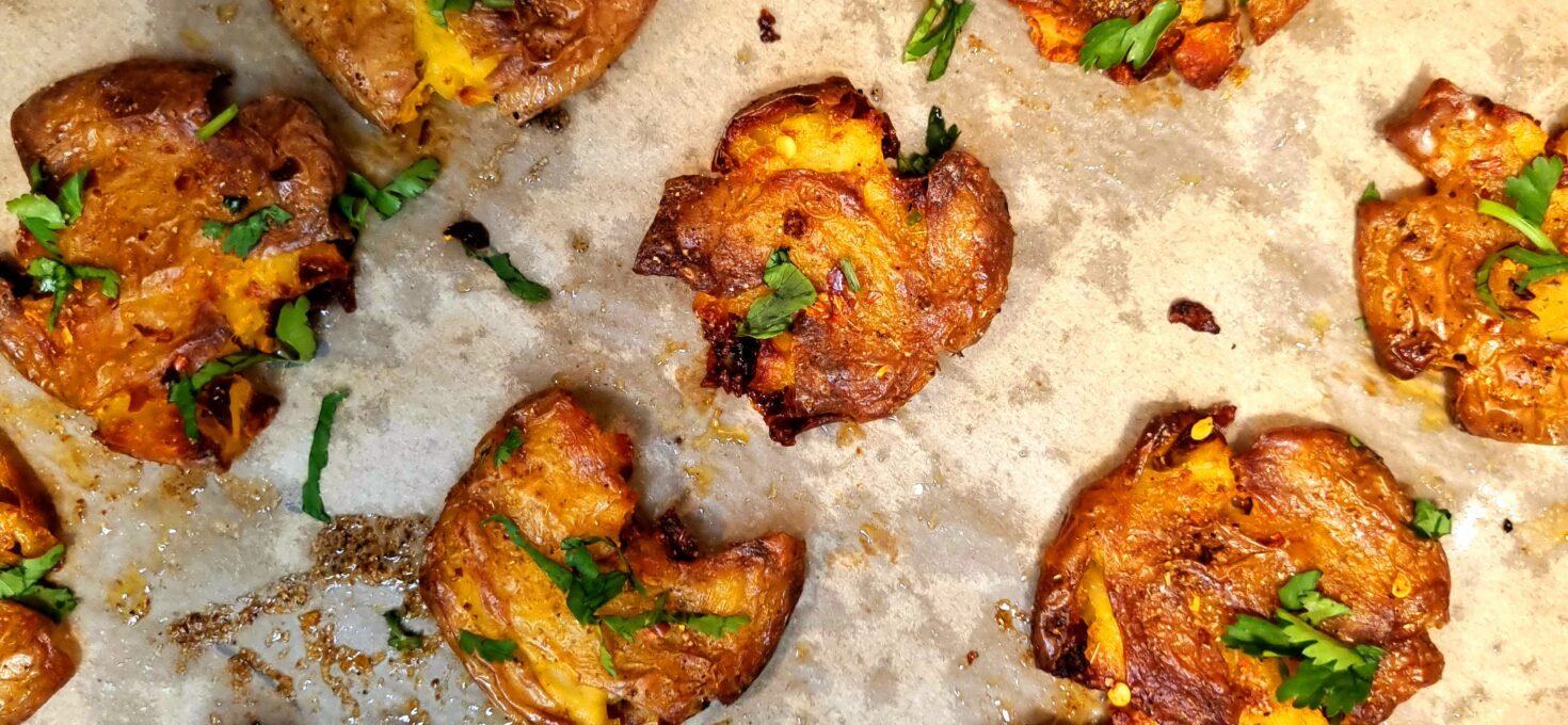 Crispy Masala Smashed Potatoes